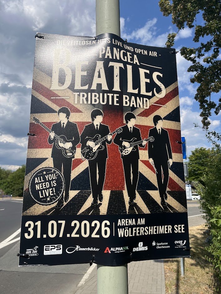 Veranstaltungsplakat: Pangea Beatles Tribute Band - Live und Open Air