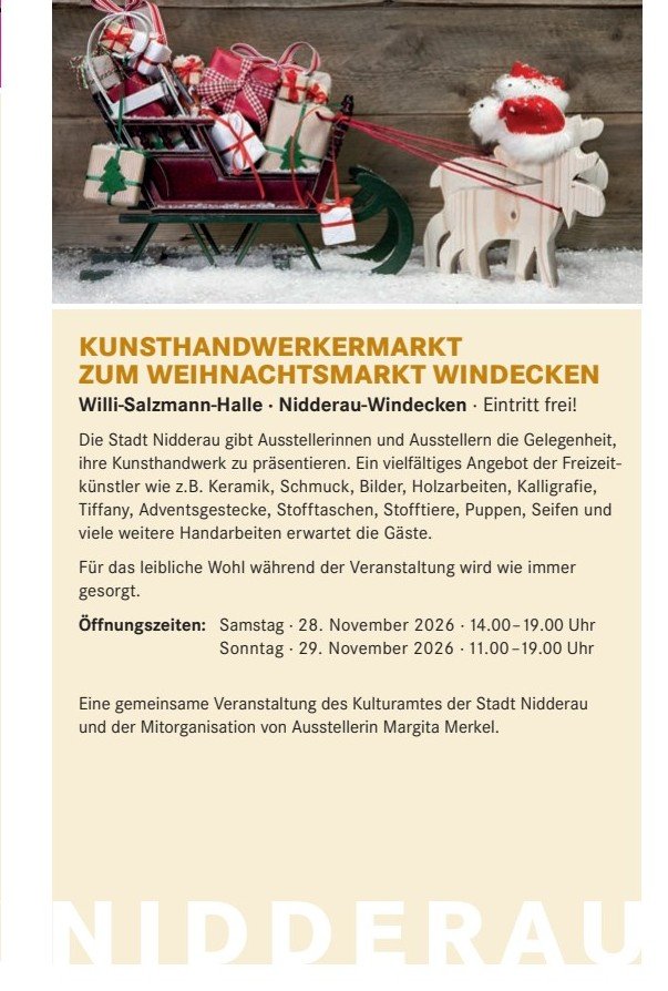 Veranstaltungsplakat: Kunsthandwerkermarkt zum Weihnachtsmarkt Windecken