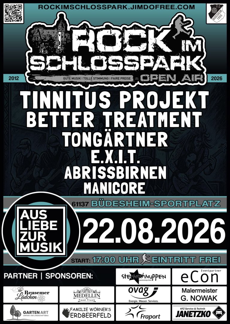 Veranstaltungsplakat: Rock im Schlosspark Open Air