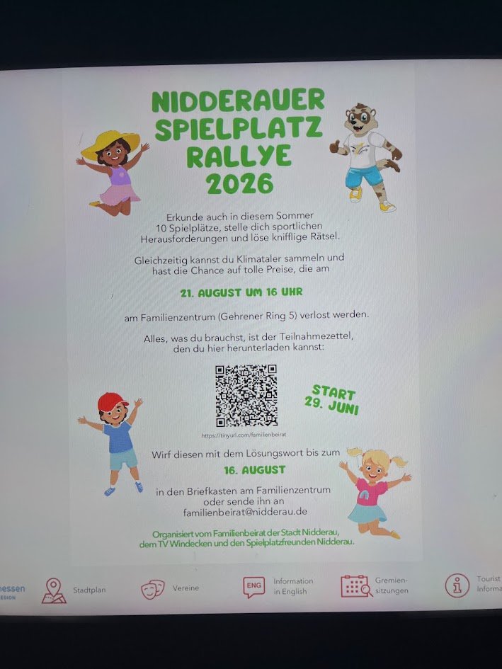 Veranstaltungsplakat: Nidderauer Spielplatz Rallye 2026